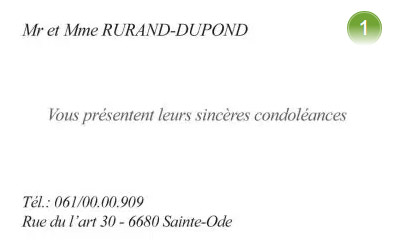 modele carte de visite pour condoleances